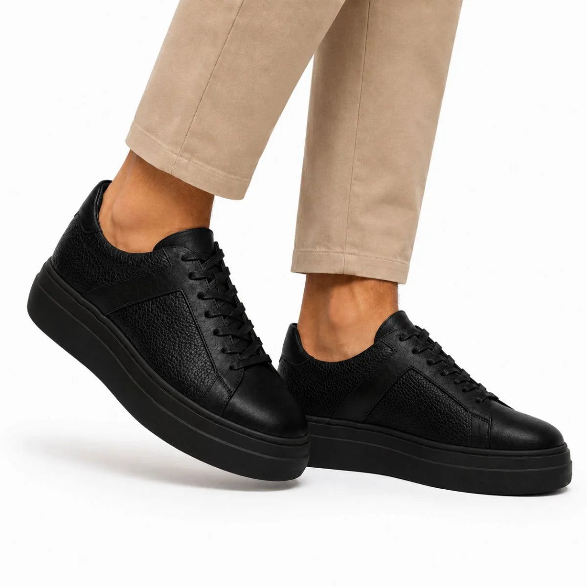 Black Lace-Up Sneakers