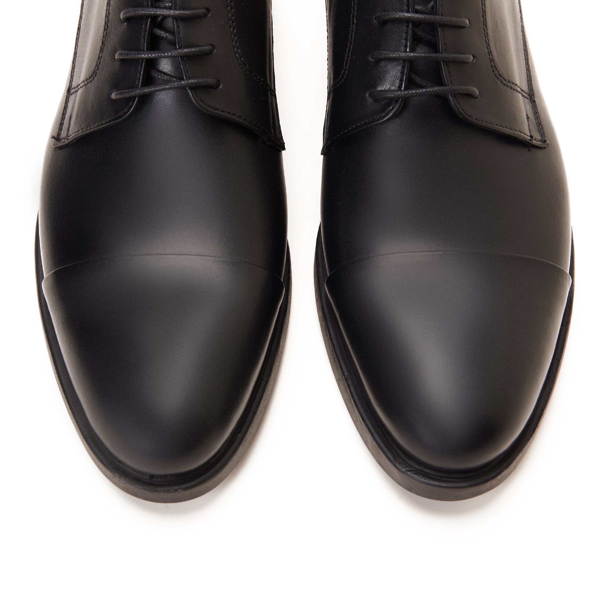 Black Cap-Toe Derby Dress Shoe