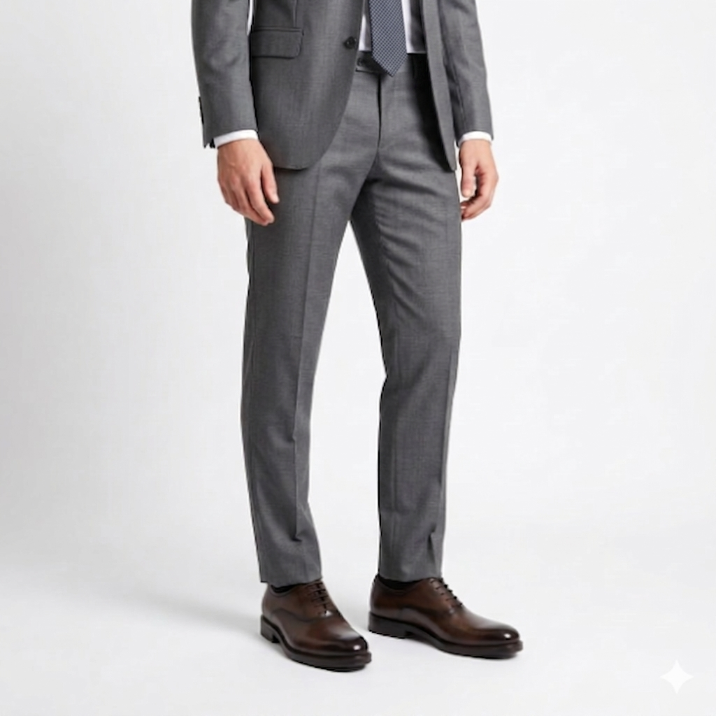 Brown Hand Burnished Plain Toe Oxford Dress Shoe