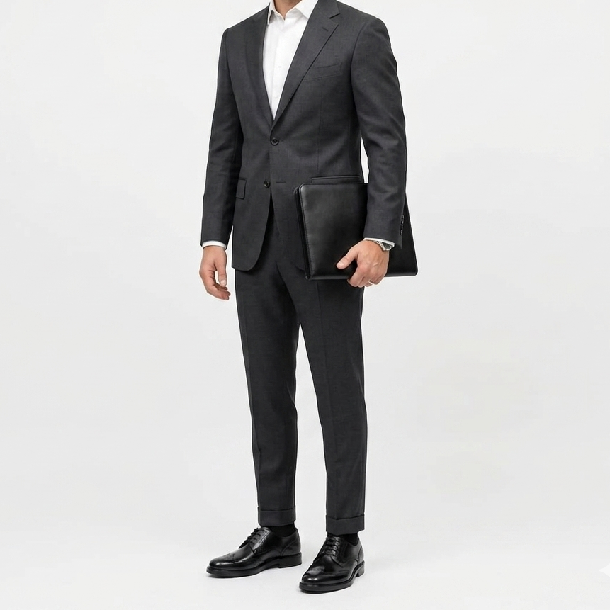 Black Full Brogue Dress Shoe