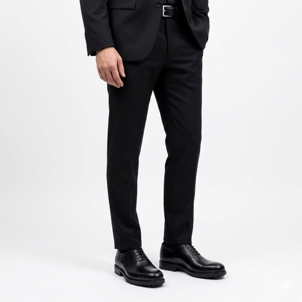 Black Plain Toe Oxford Dress Shoe
