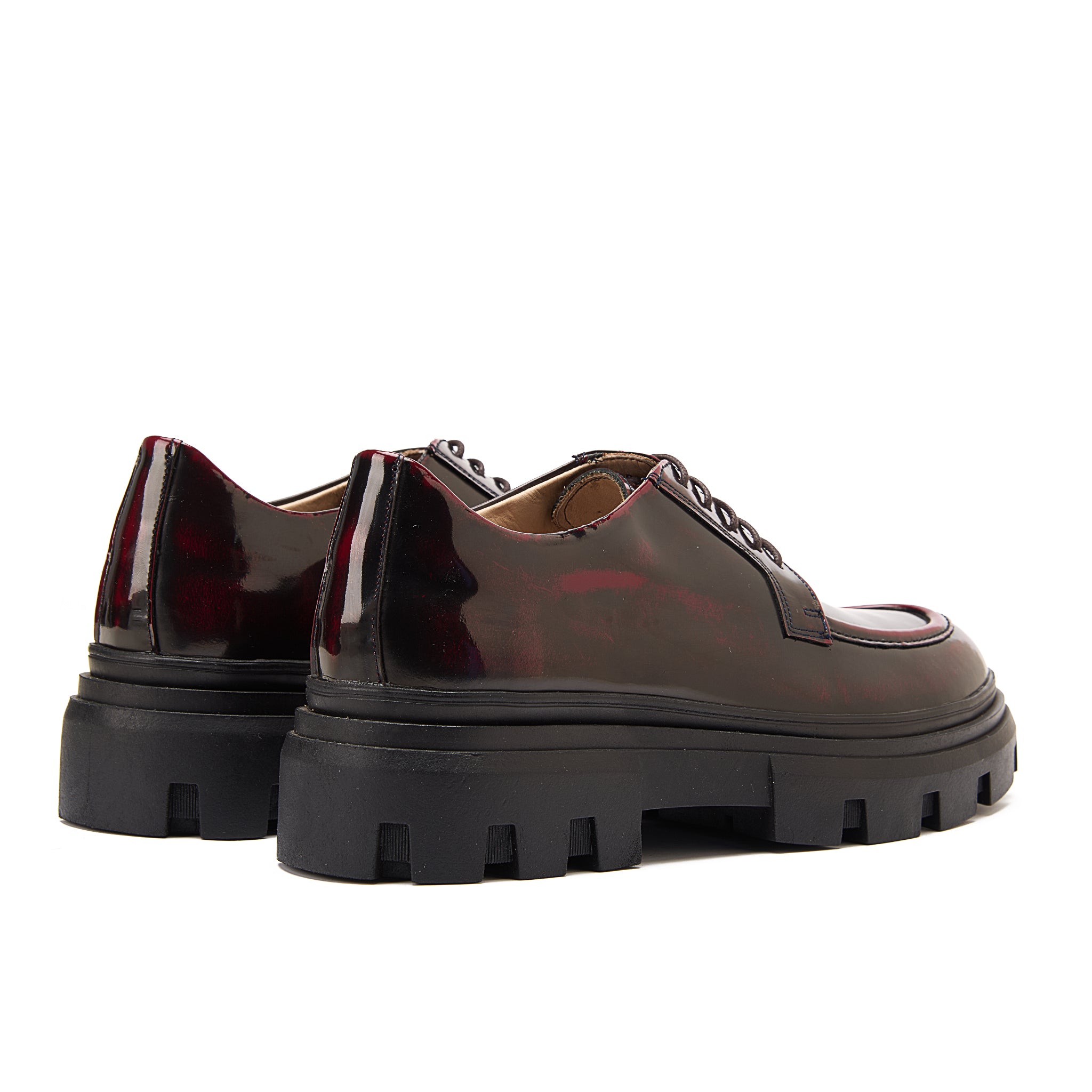 Deep Bordeaux Brush-Off Apron Derby Dress Shoe