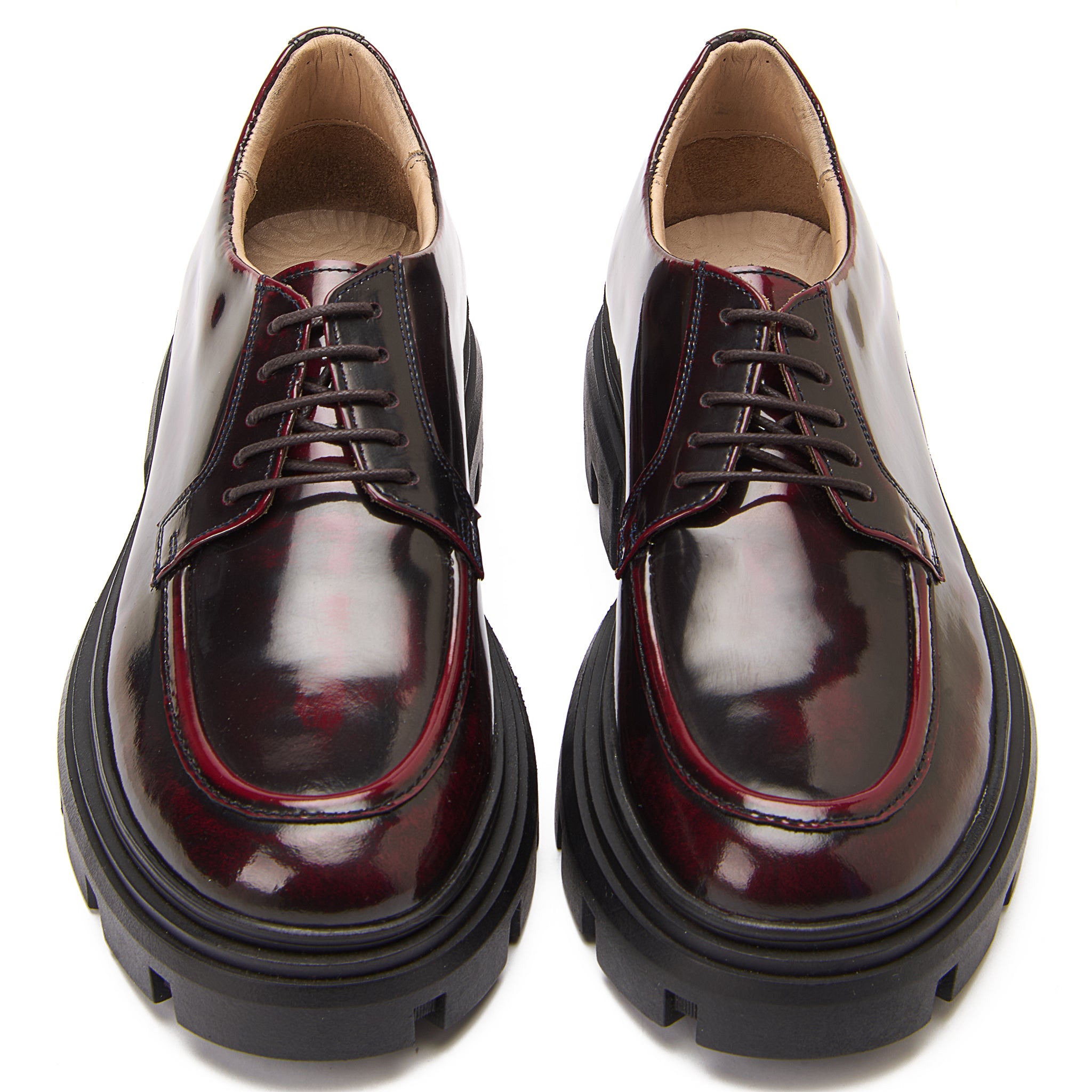 Deep Bordeaux Brush-Off Apron Derby Dress Shoe