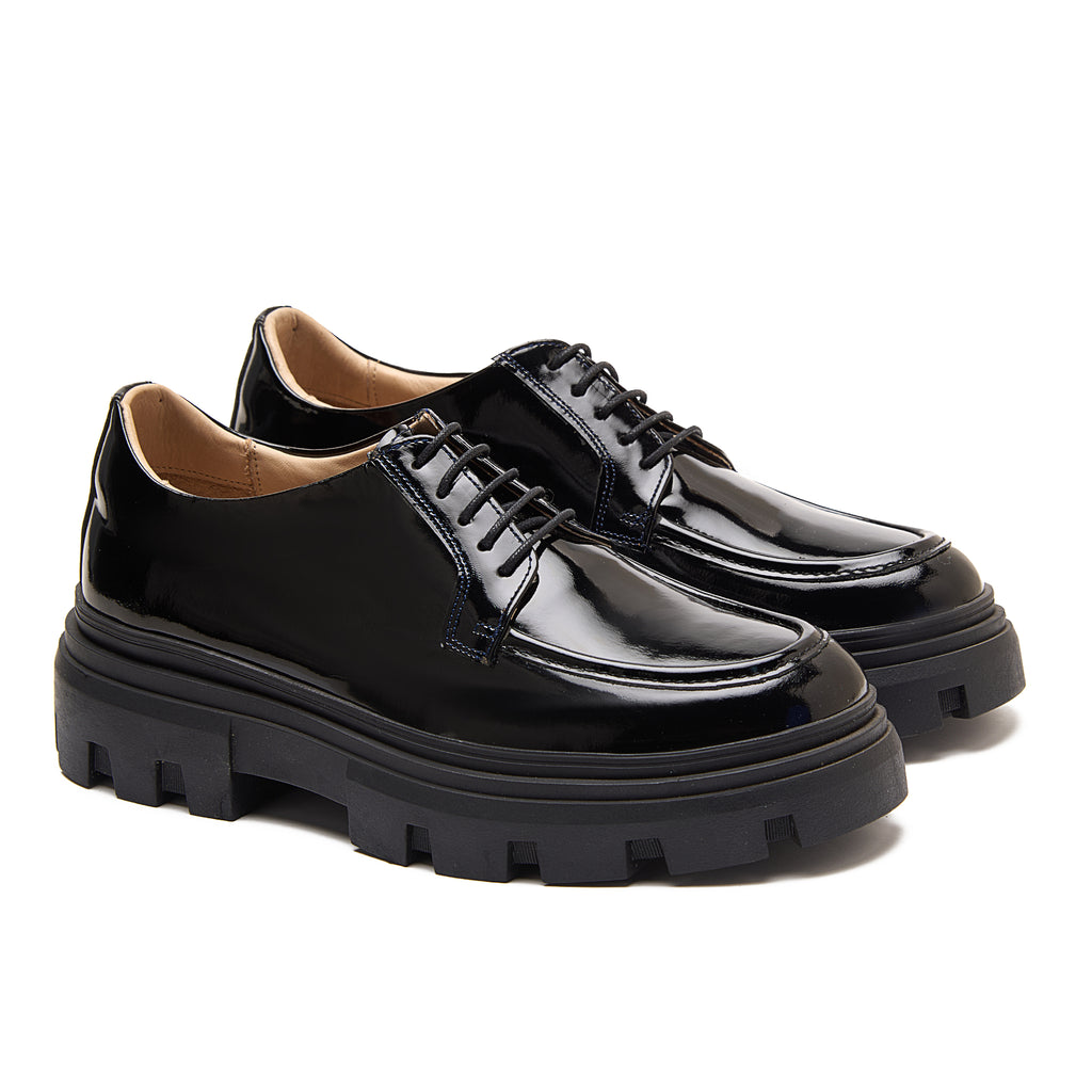 Black Patent Leather Apron Derby Dress shoe