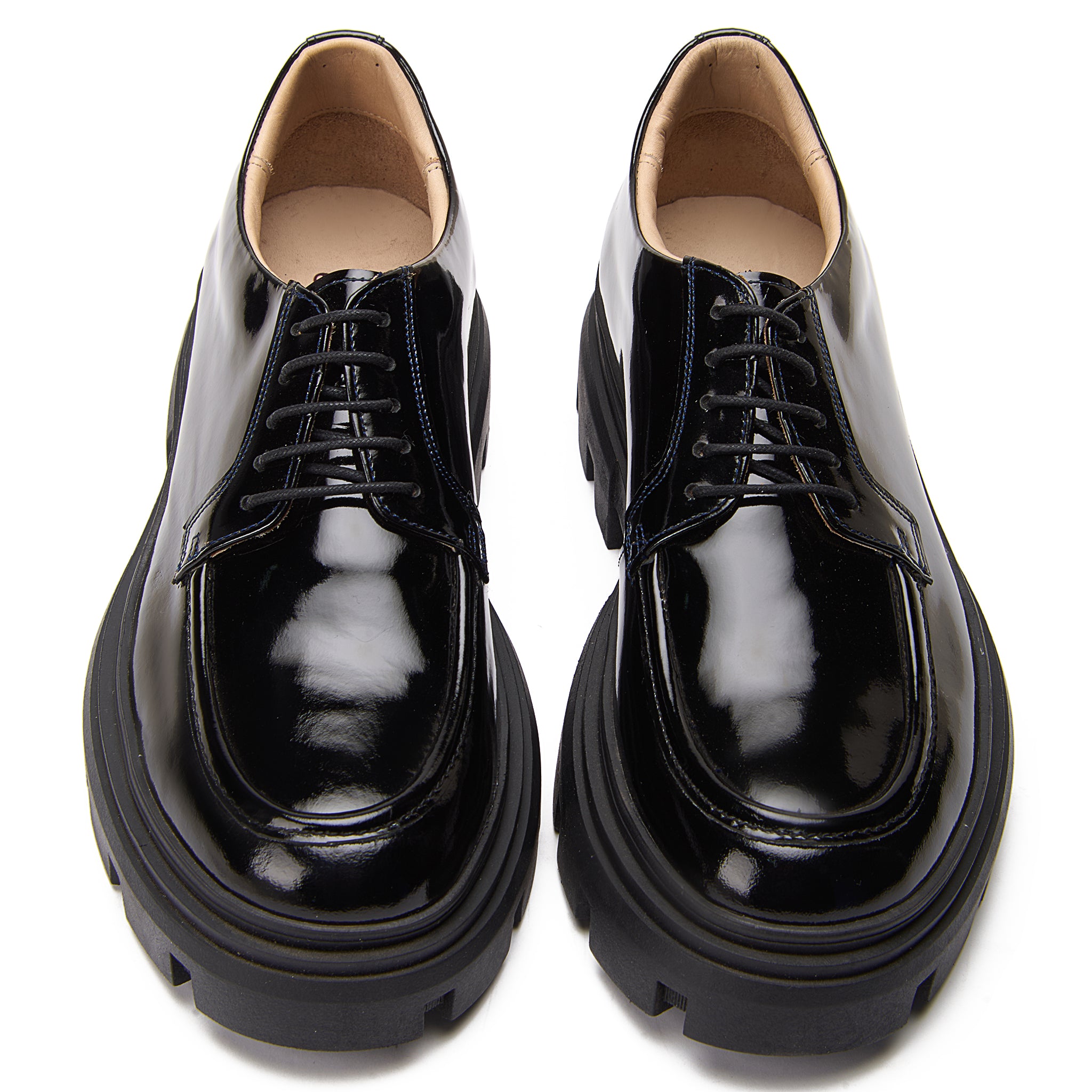 Black Patent Leather Apron Derby Dress shoe