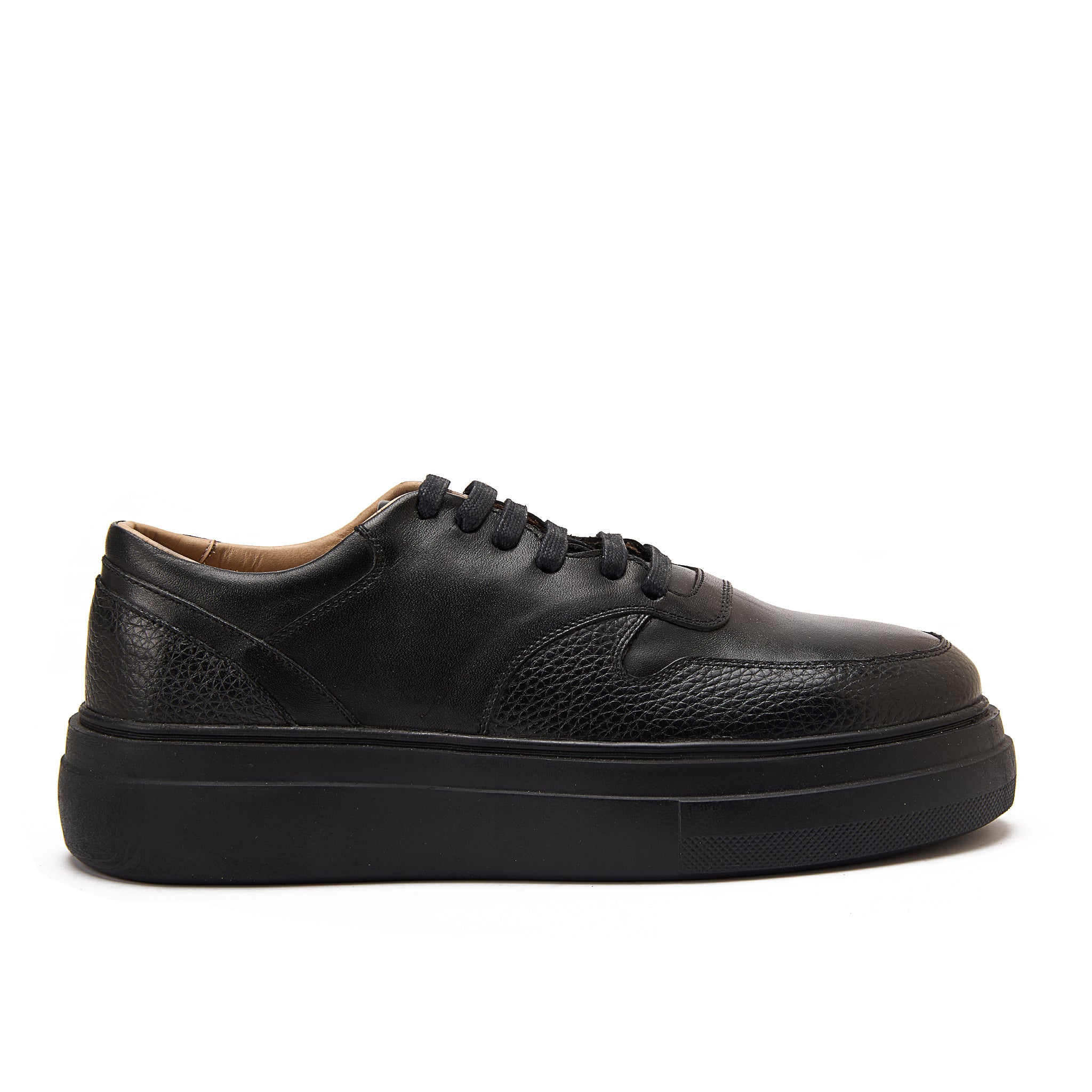 Black Apron Lace-Up Sneakers
