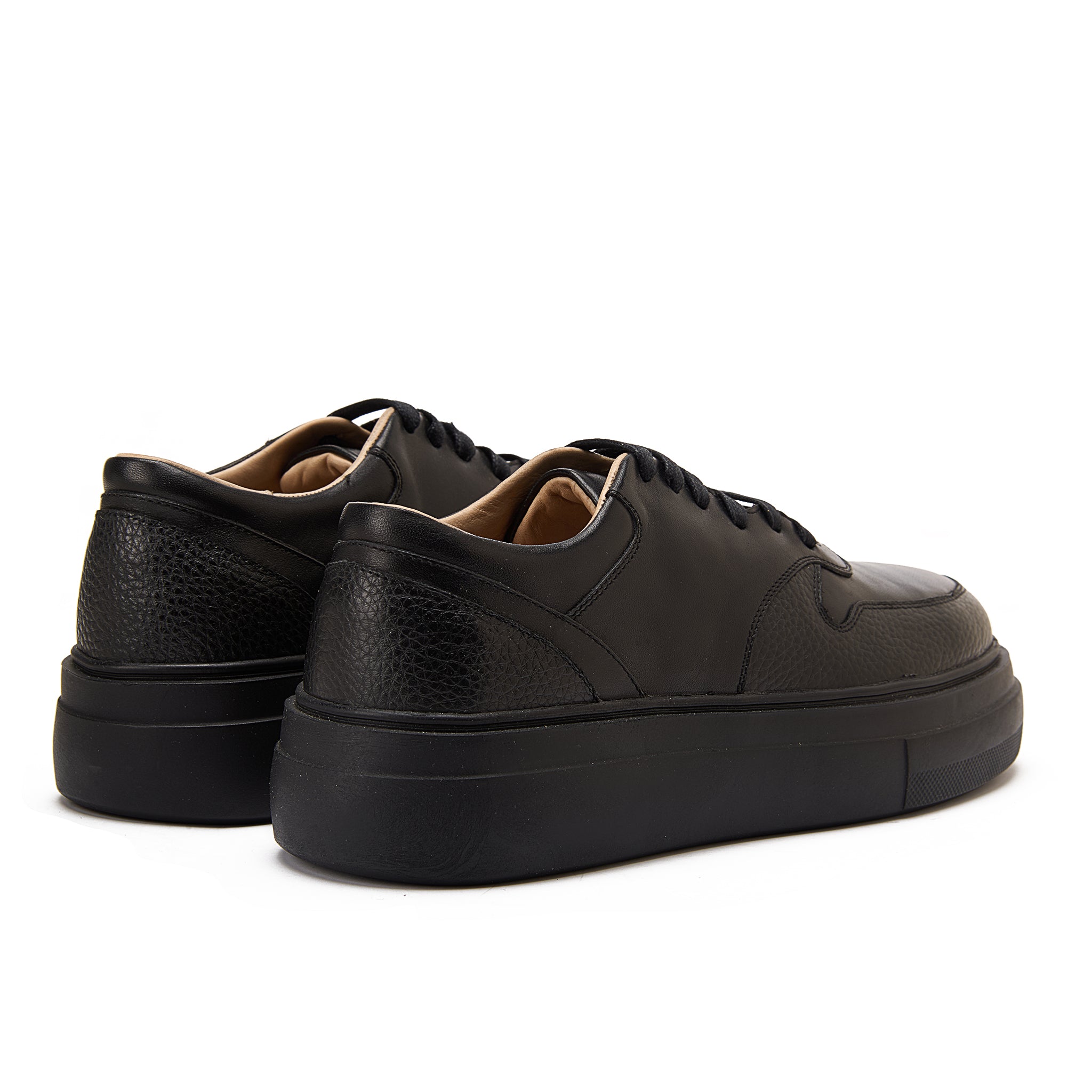 Black Apron Lace-Up Sneakers