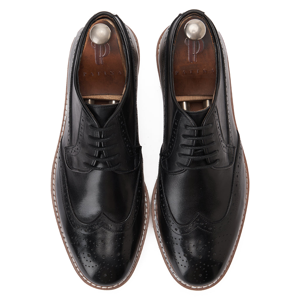 Black Smart Casual Brogue Shoe