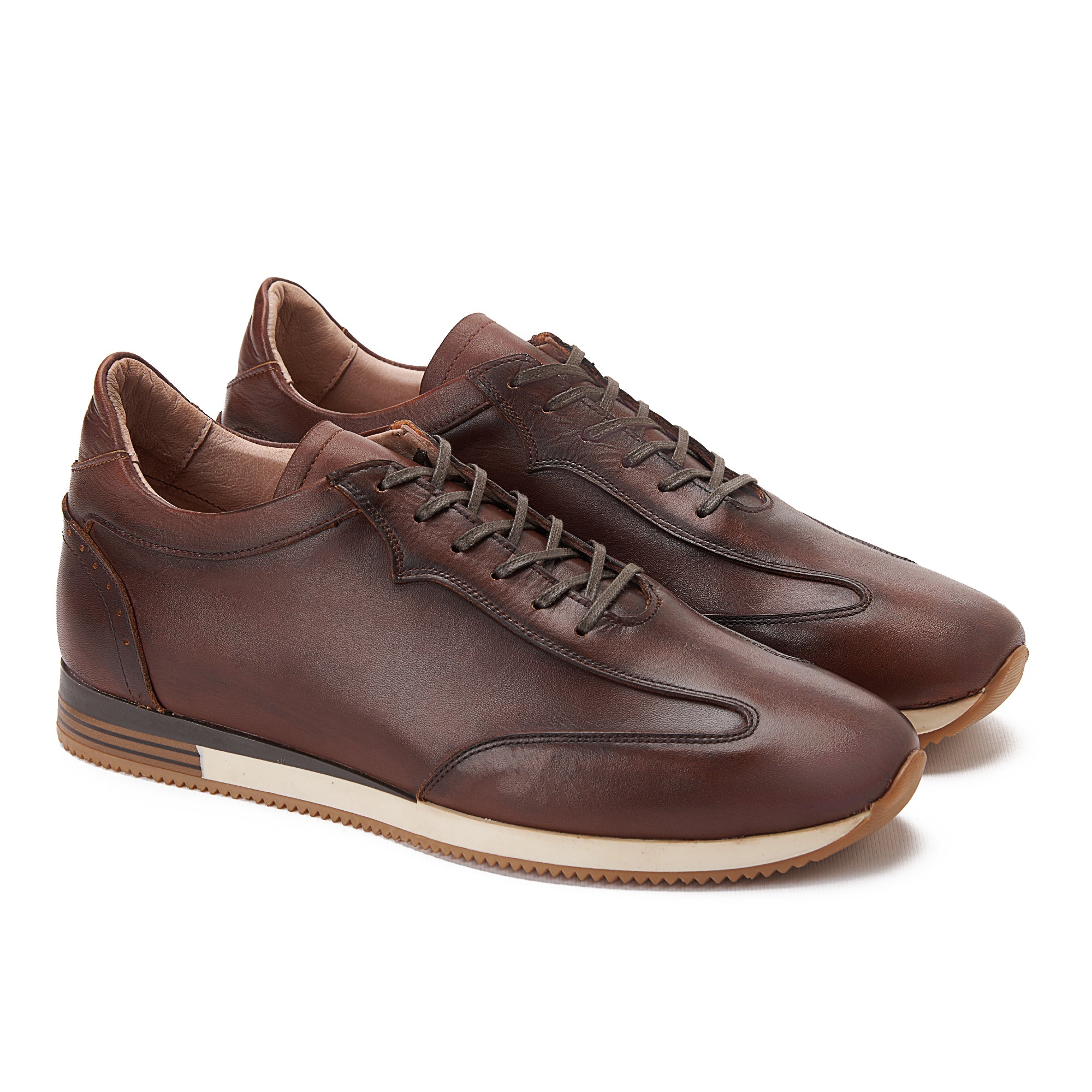Brown Lace-Up Sneakers