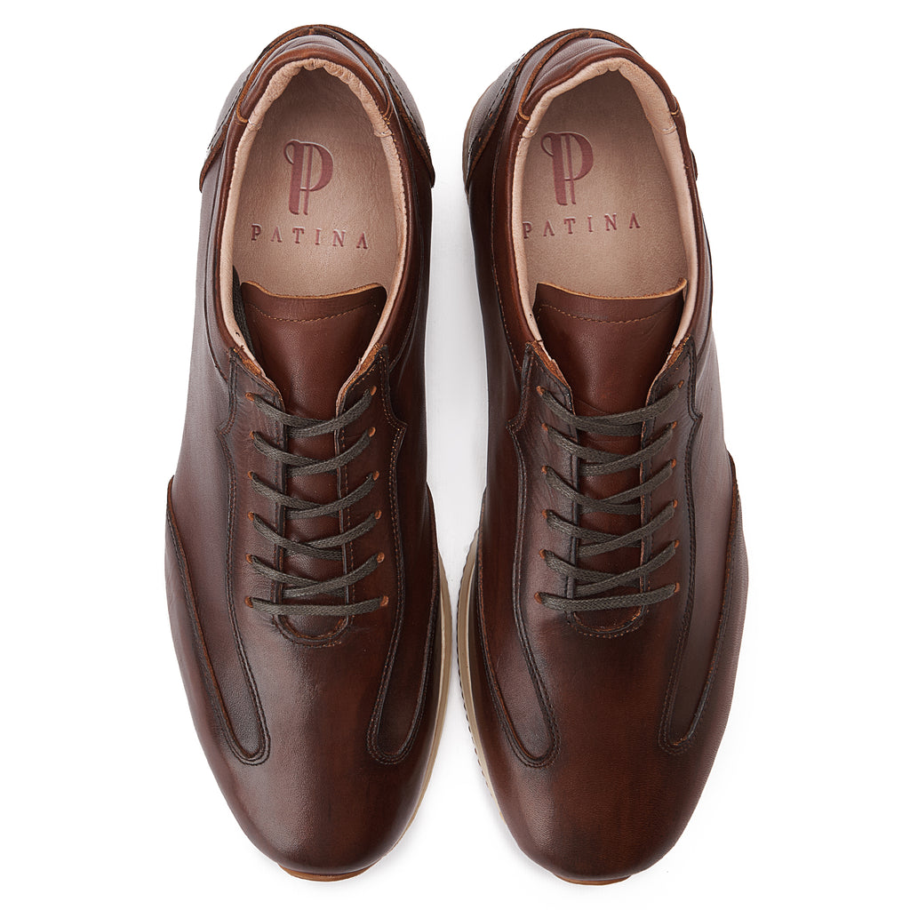 Brown Lace-Up Sneakers