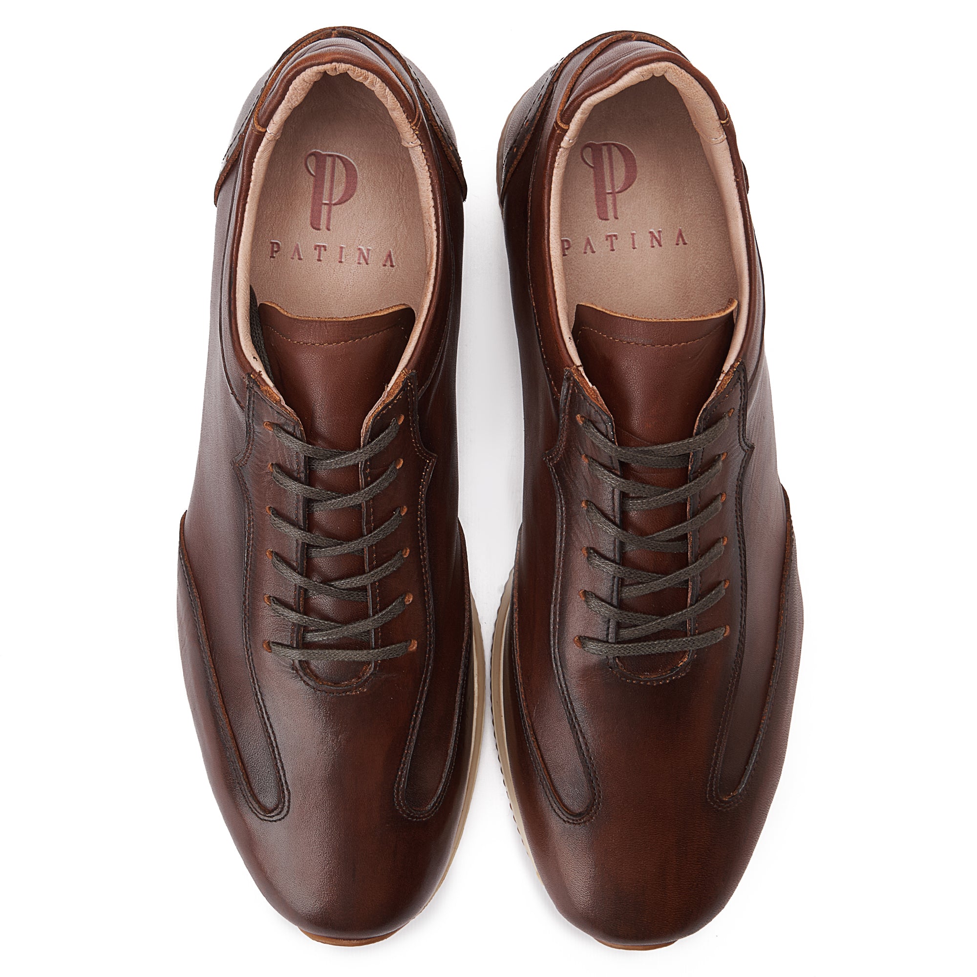 Brown Lace-Up Sneakers