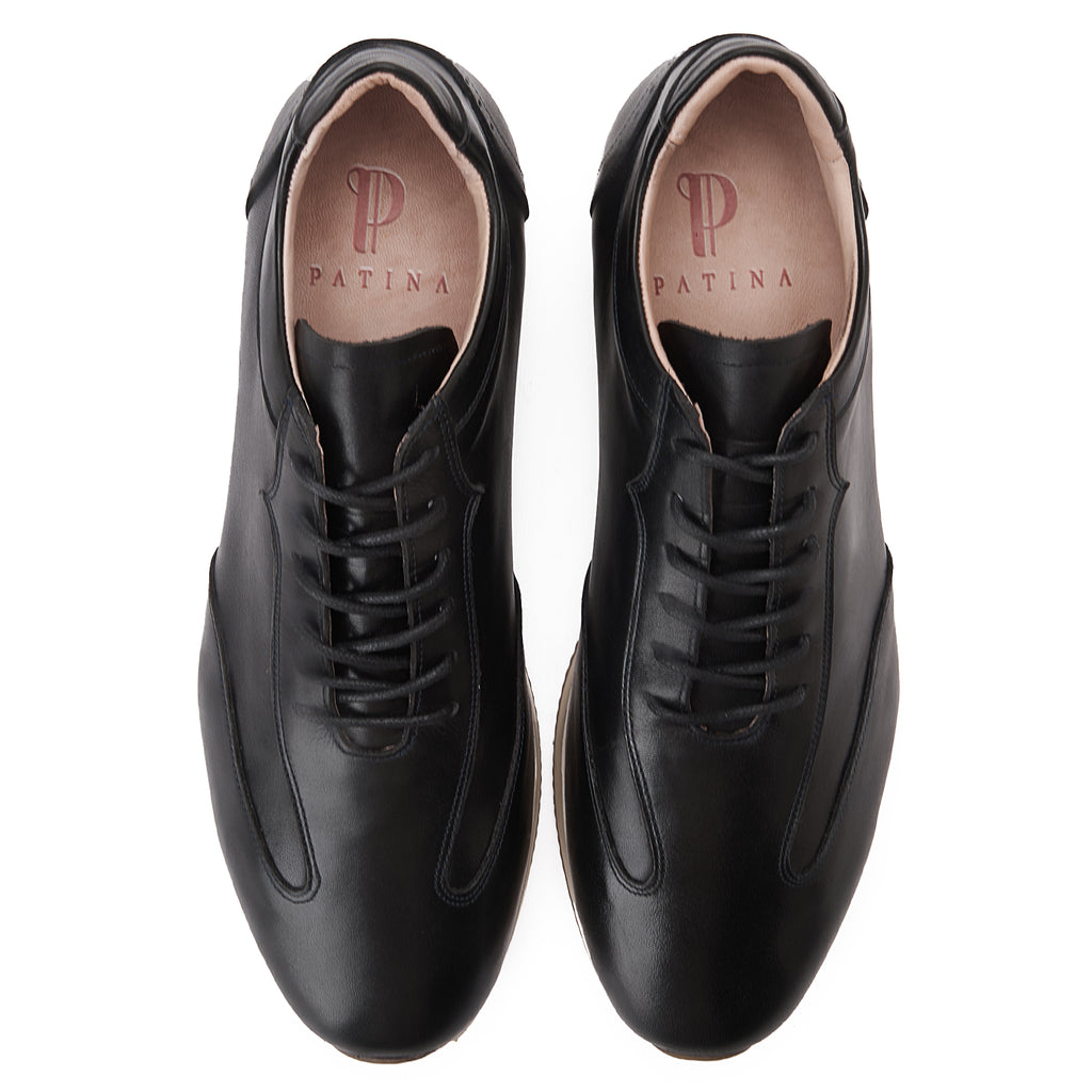 Black Lace-Up Sneakers