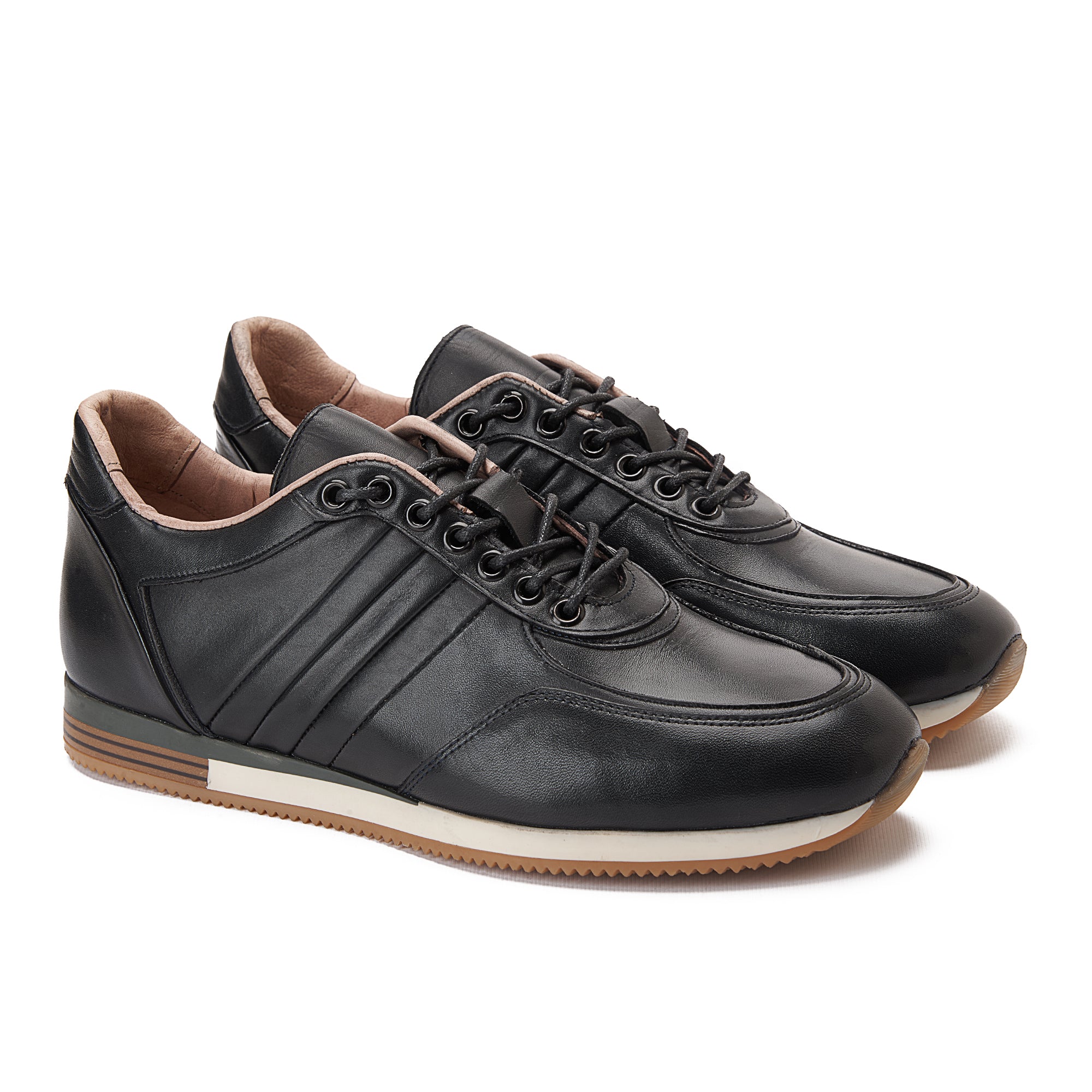 Black Apron Lace-Up Sneakers