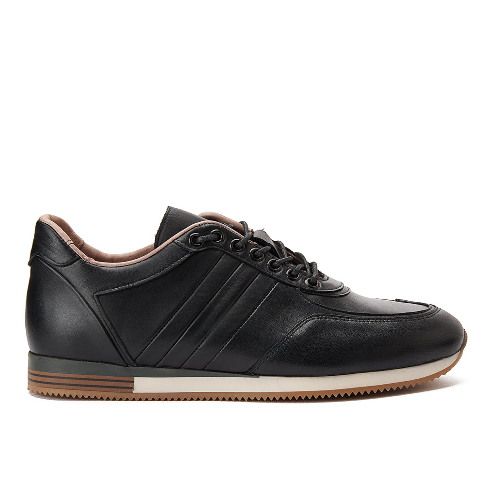 Black Apron Lace-Up Sneakers