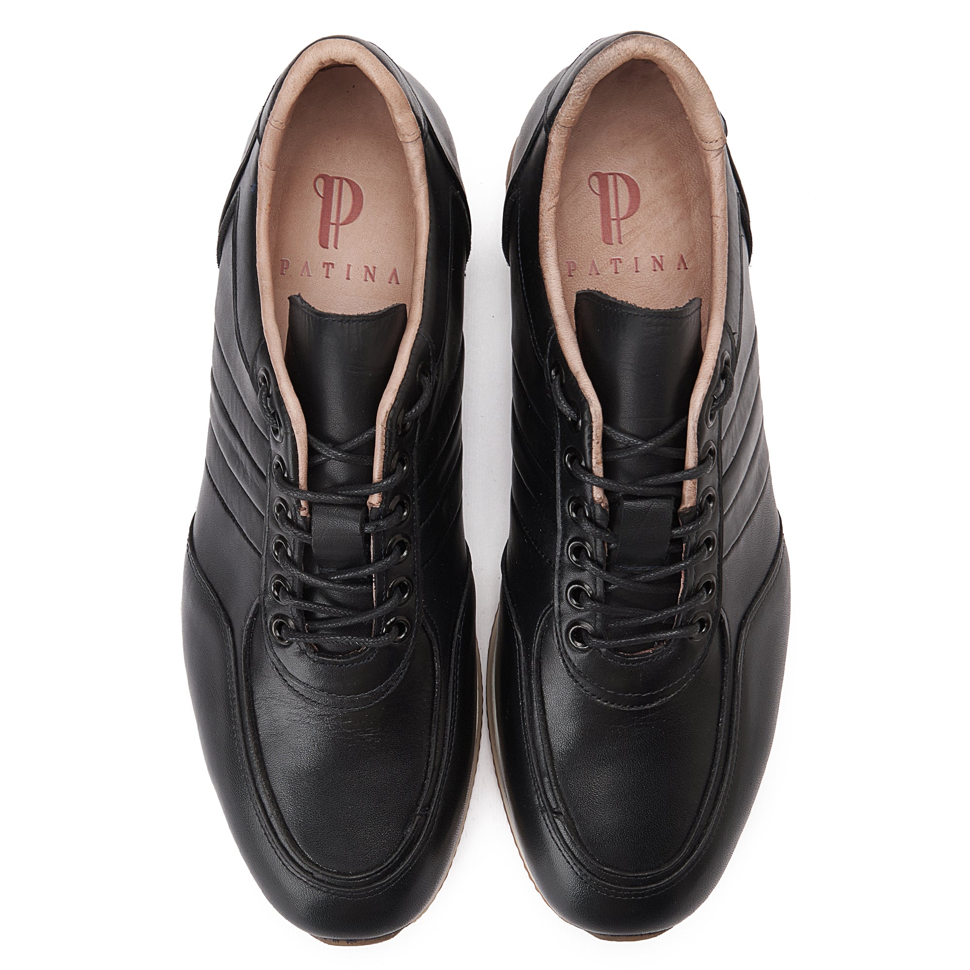 Black Apron Lace-Up Sneakers