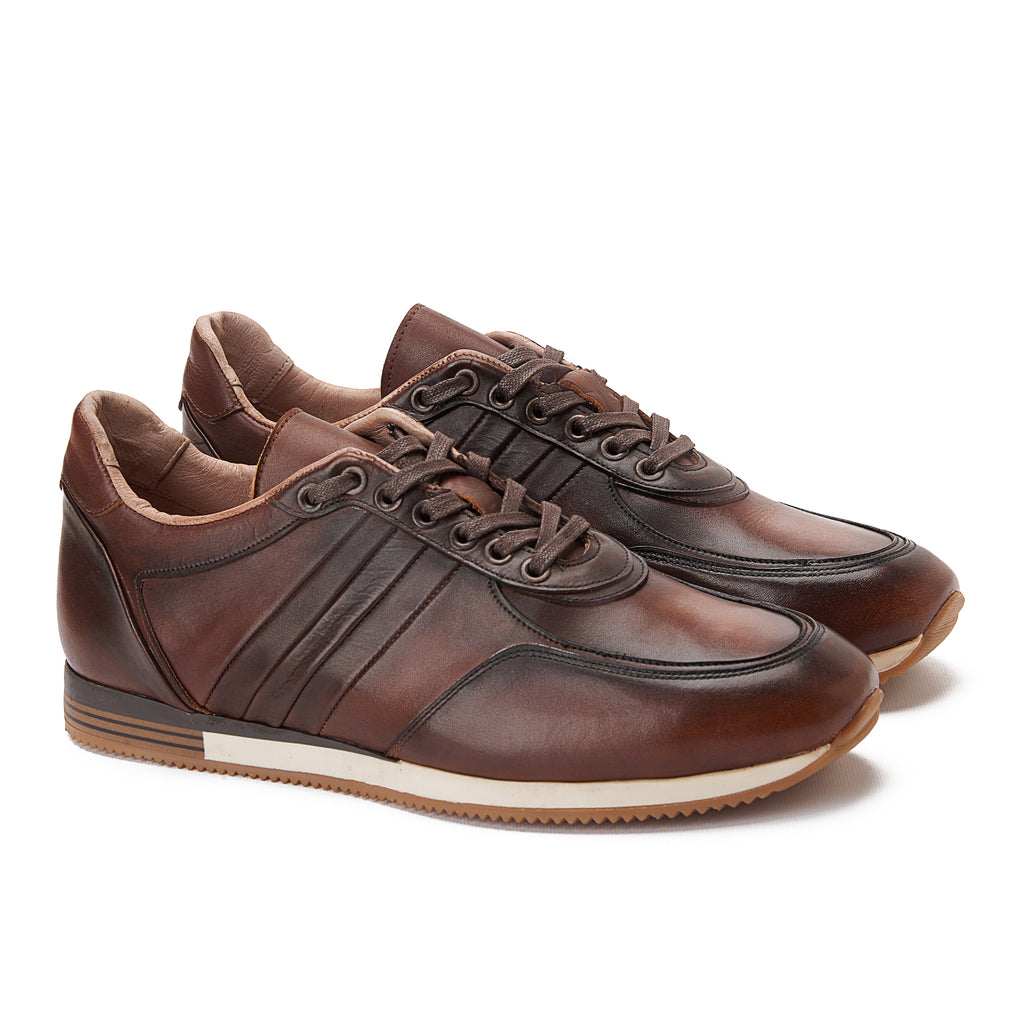 Brown Apron Lace-Up Sneakers