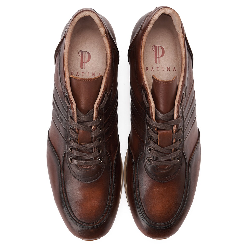 Brown Apron Lace-Up Sneakers