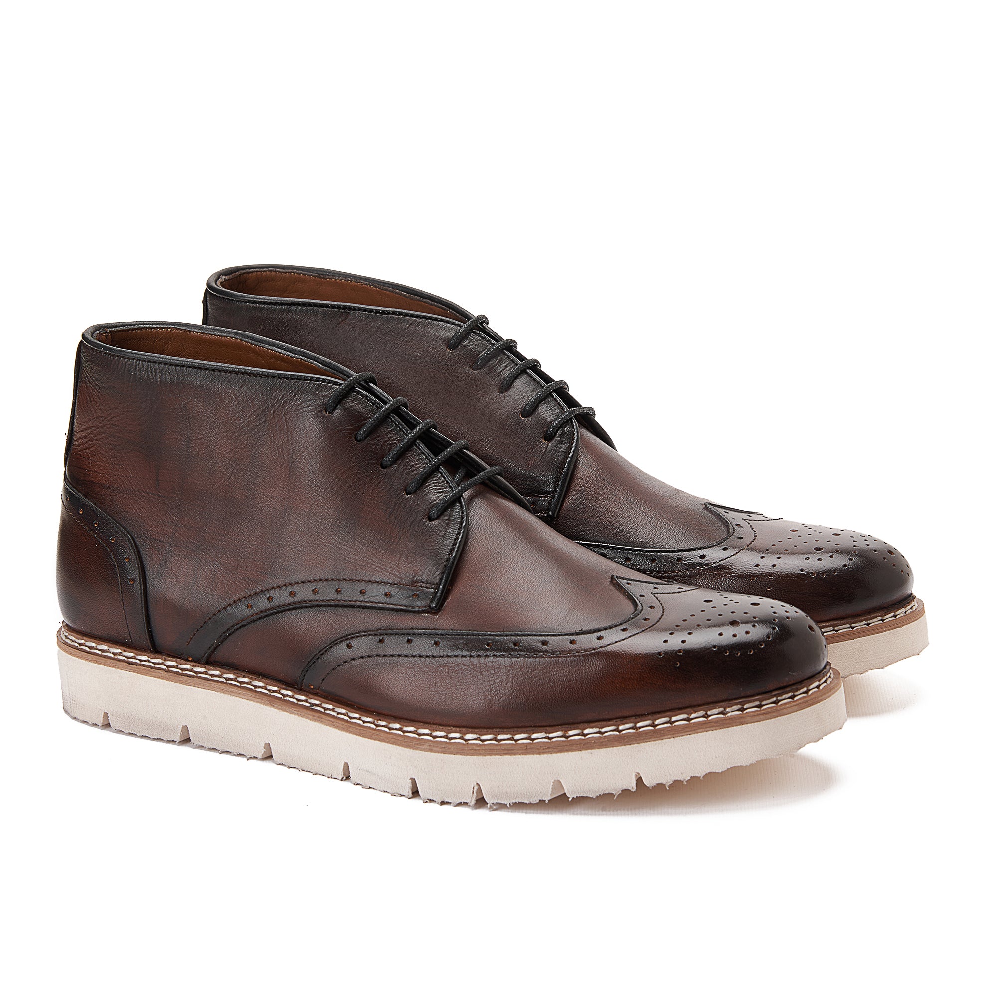 Brown Brogue Ankle Boots
