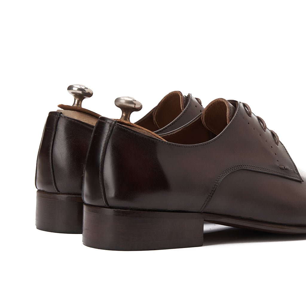 Brown Plain Derby Dress Shoe