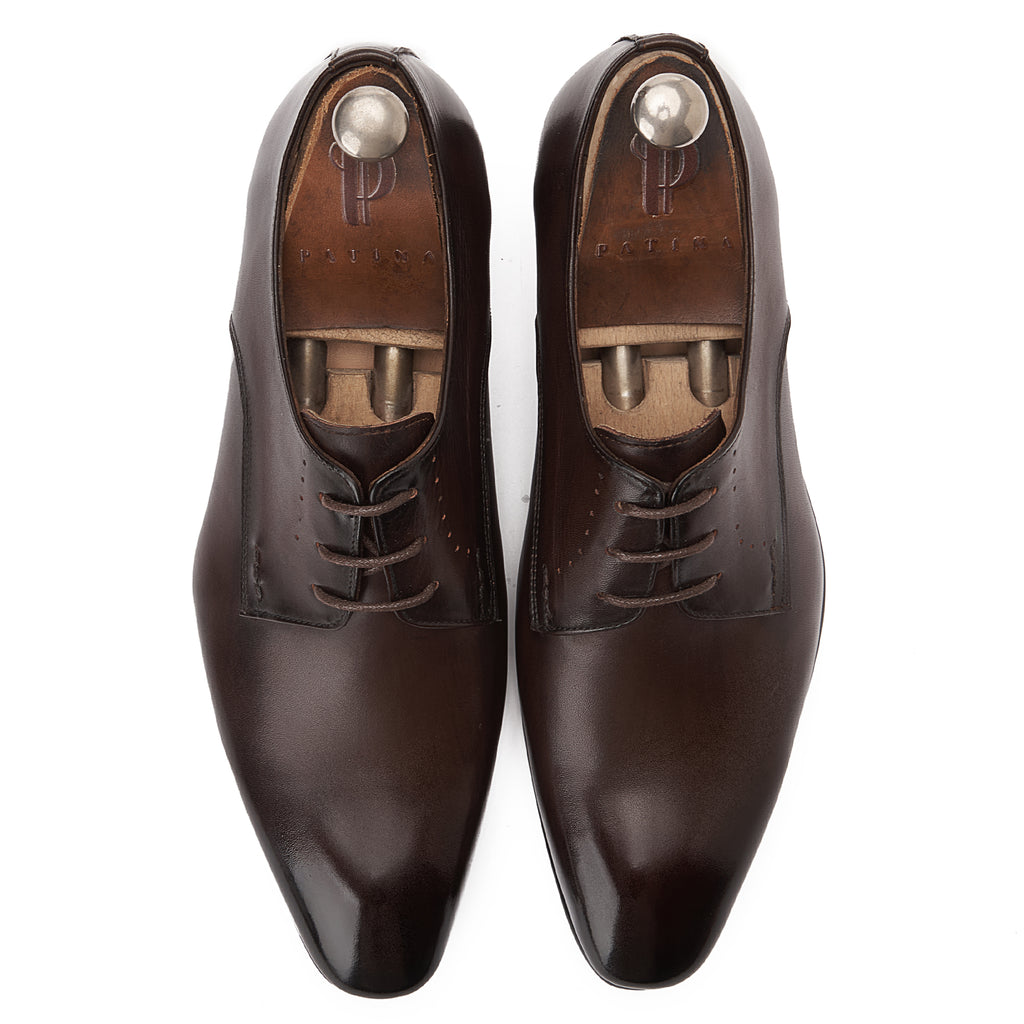 Brown Plain Derby Dress Shoe