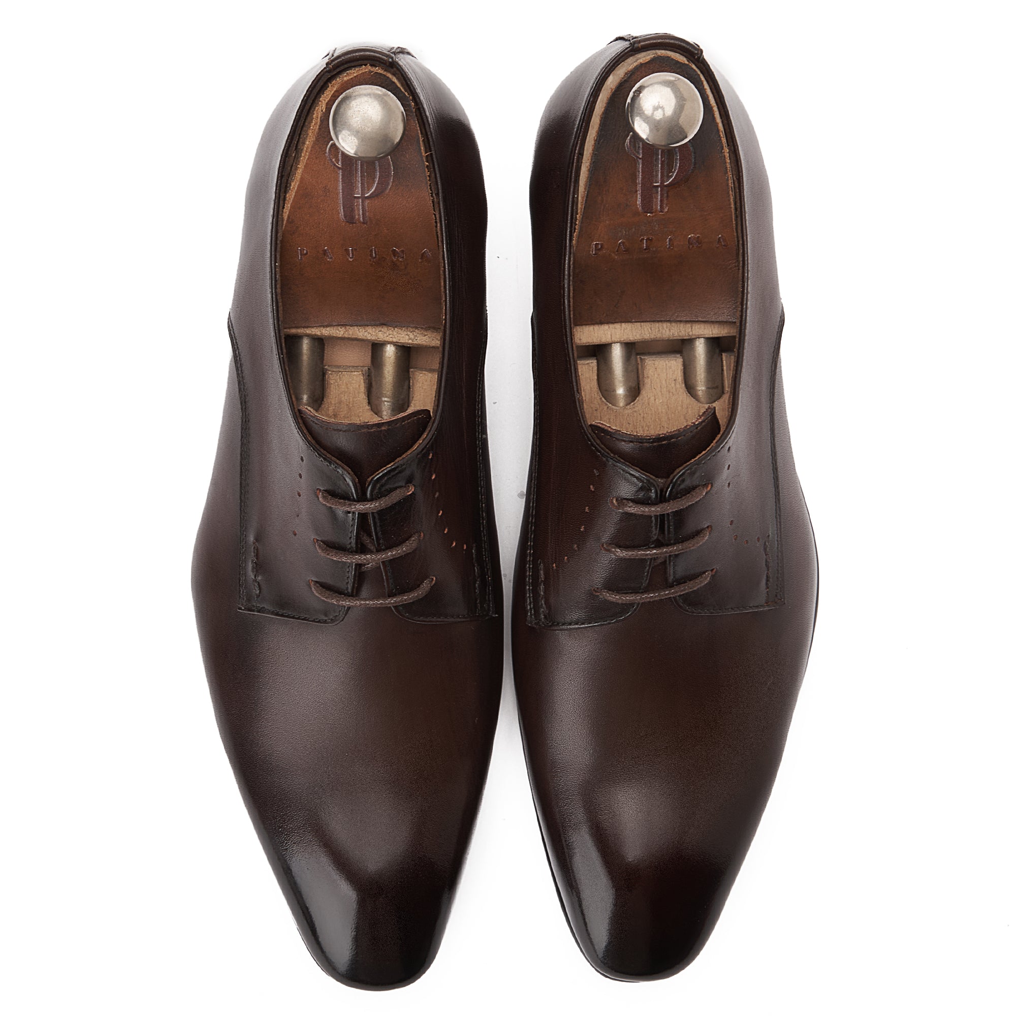 Brown Plain Derby Dress Shoe