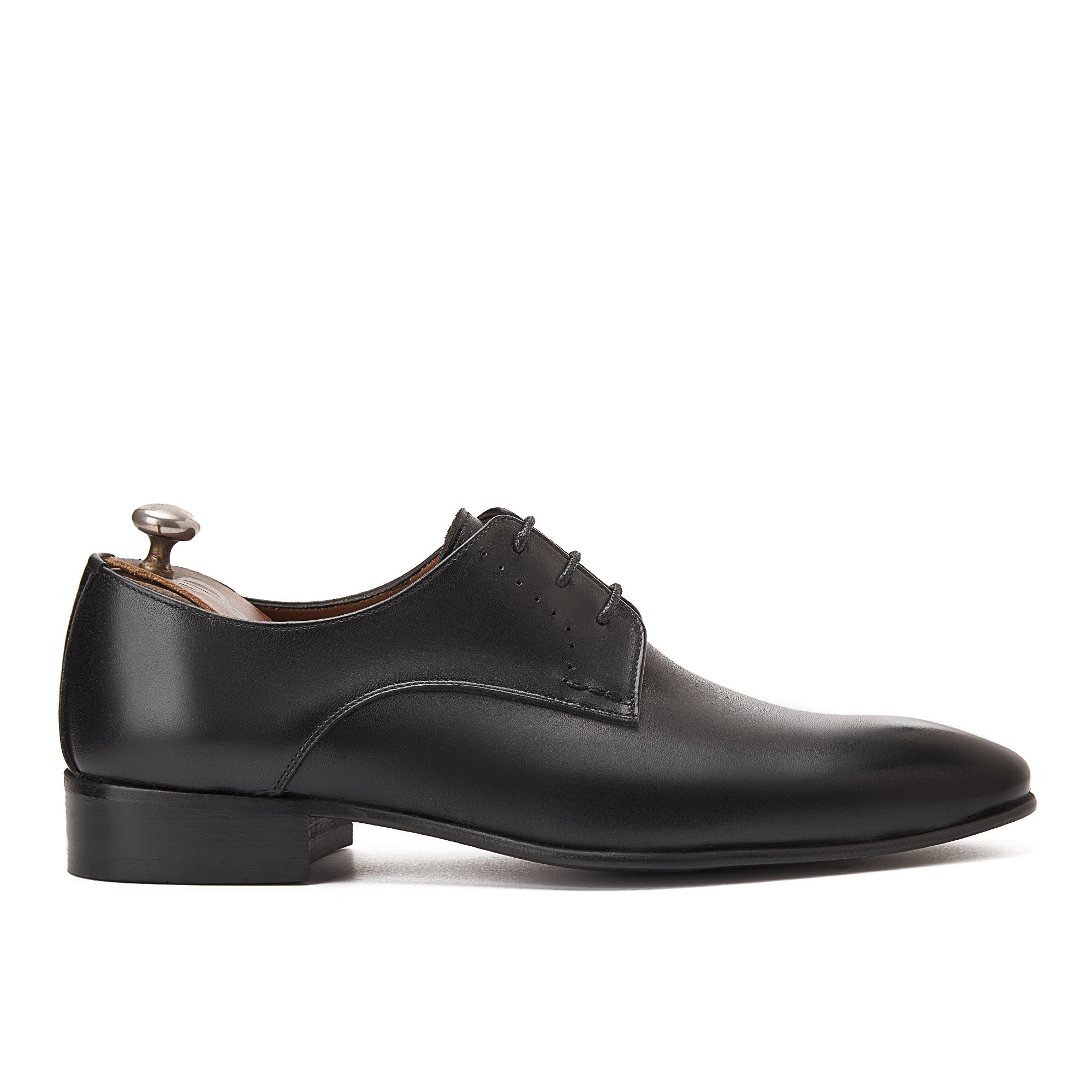 Black Plain Derby Dress Shoe