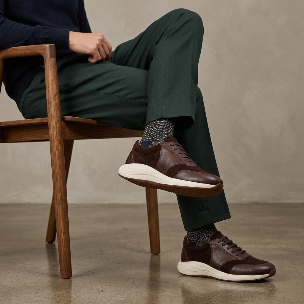 Brown Lace-Up Sneakers