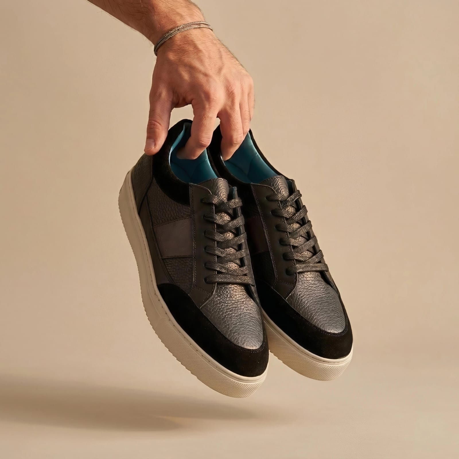 Black Lace-Up Sneakers