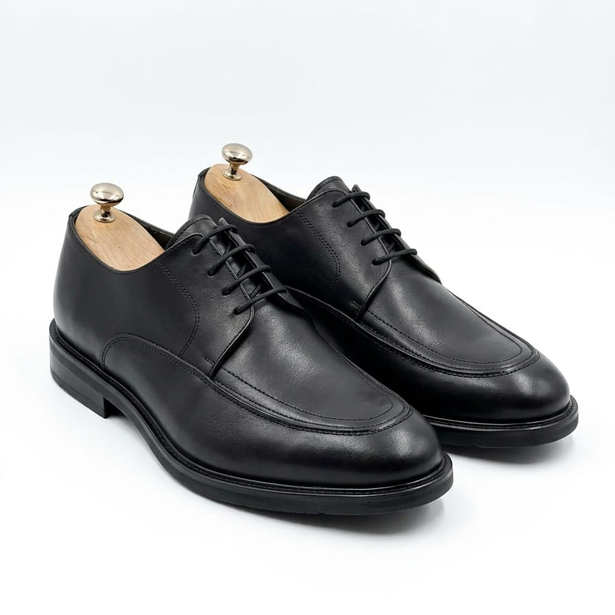 Black Apron Derby Dress Shoe
