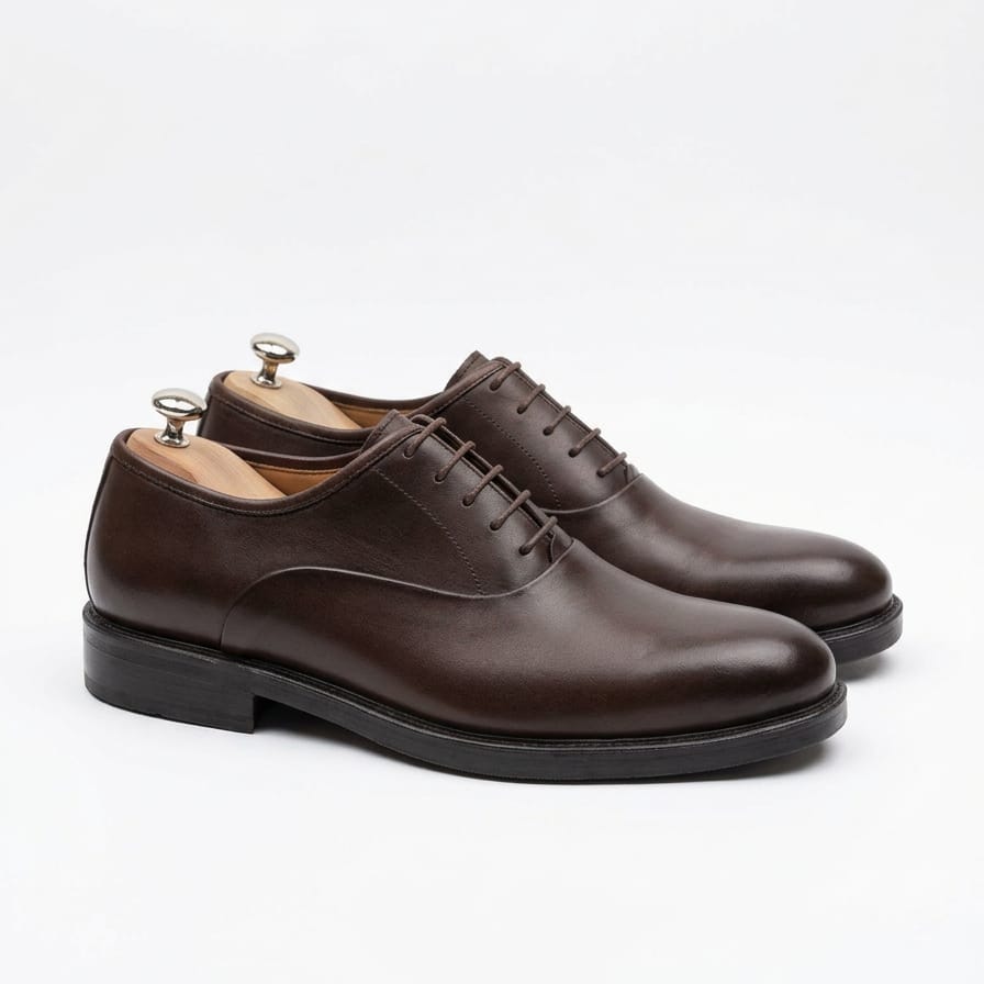 Brown Plain Toe Oxford Shoe