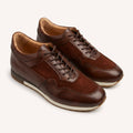 Hazel Brown Lace-Up Sneakers