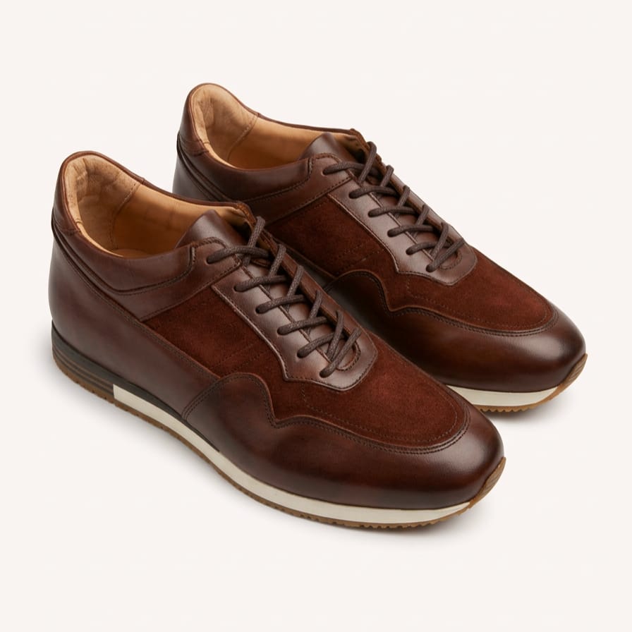 Hazel Brown Lace-Up Sneakers