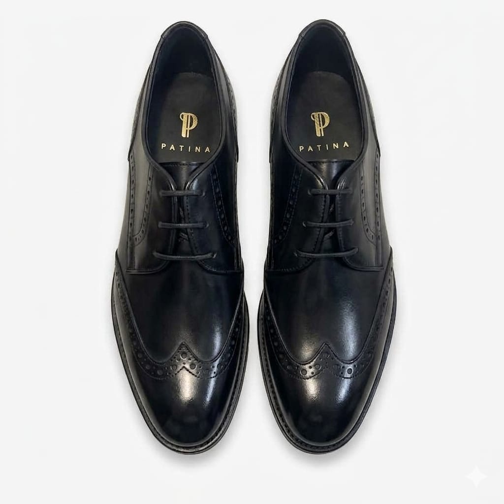 Black Full Brogue Dress Shoe