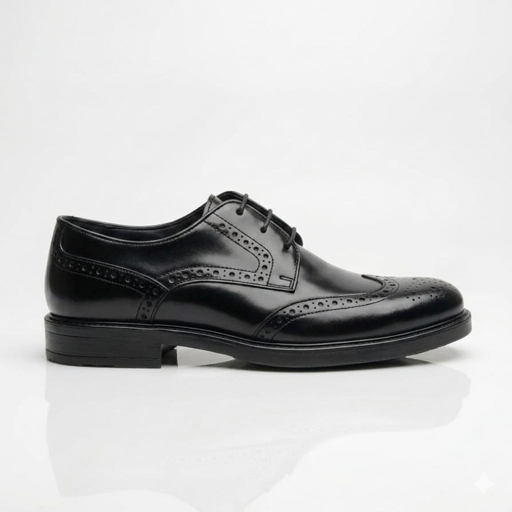Black Full Brogue Dress Shoe