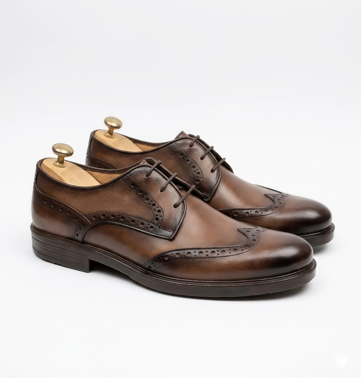 Brown Hand Burnished Full Brogue Dress Shoe