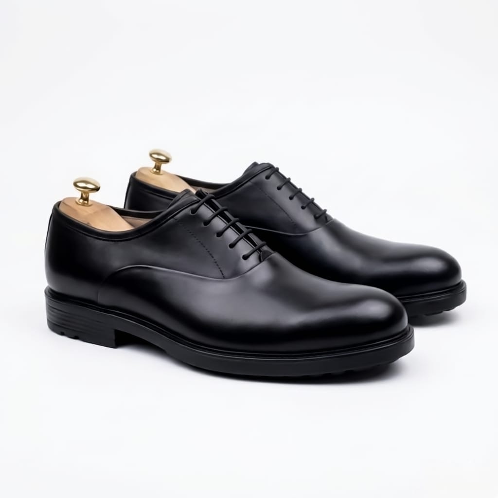 Black Plain Toe Oxford Dress Shoe