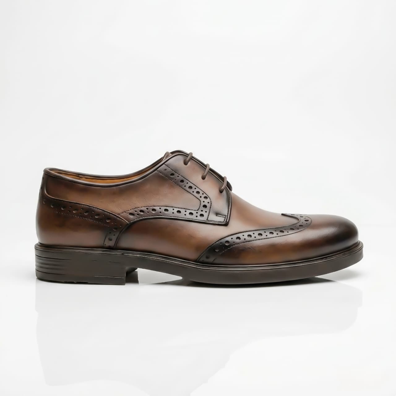 Brown Hand Burnished Full Brogue Dress Shoe