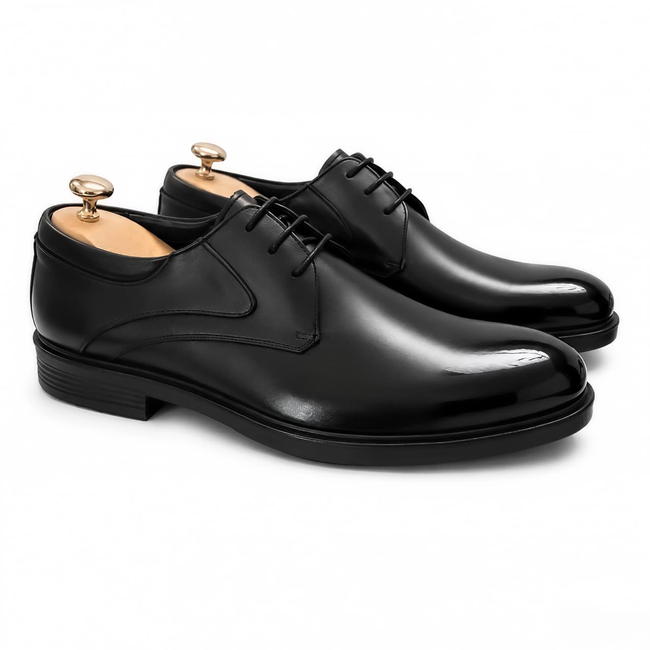 Black Plain Derby Dress Shoe