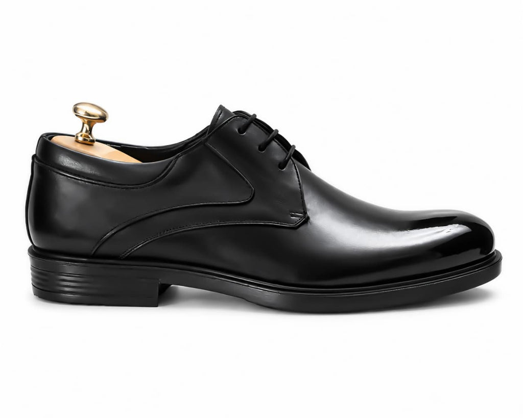 Black Plain Derby Dress Shoe