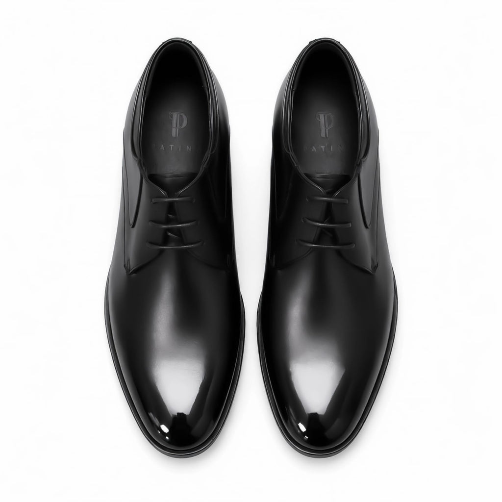 Black Plain Derby Dress Shoe