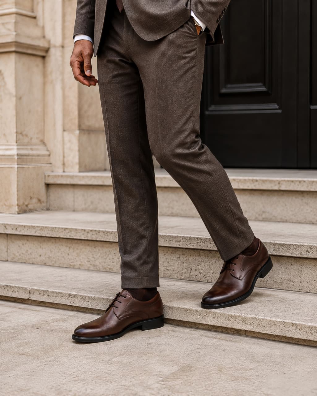 Brown Plain Toe Dress Shoe