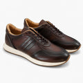 Hand Burnished Brown Apron Lace-Up Sneakers