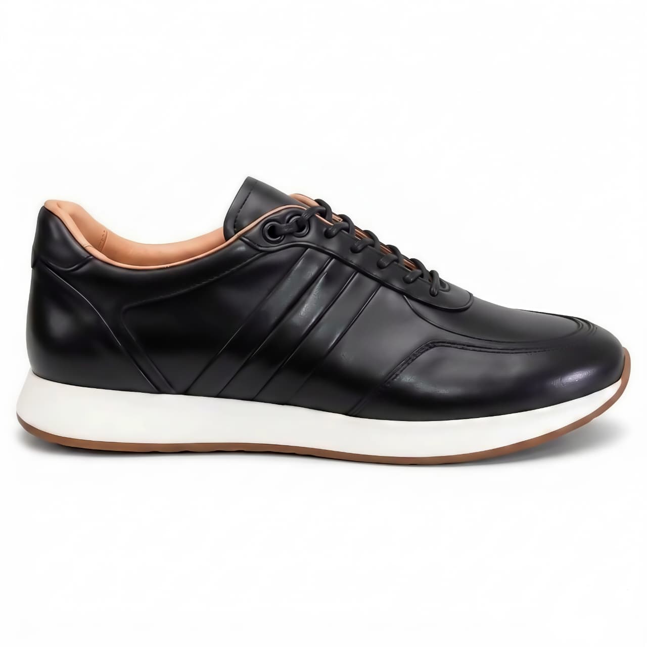 Black Apron Lace-Up Sneakers
