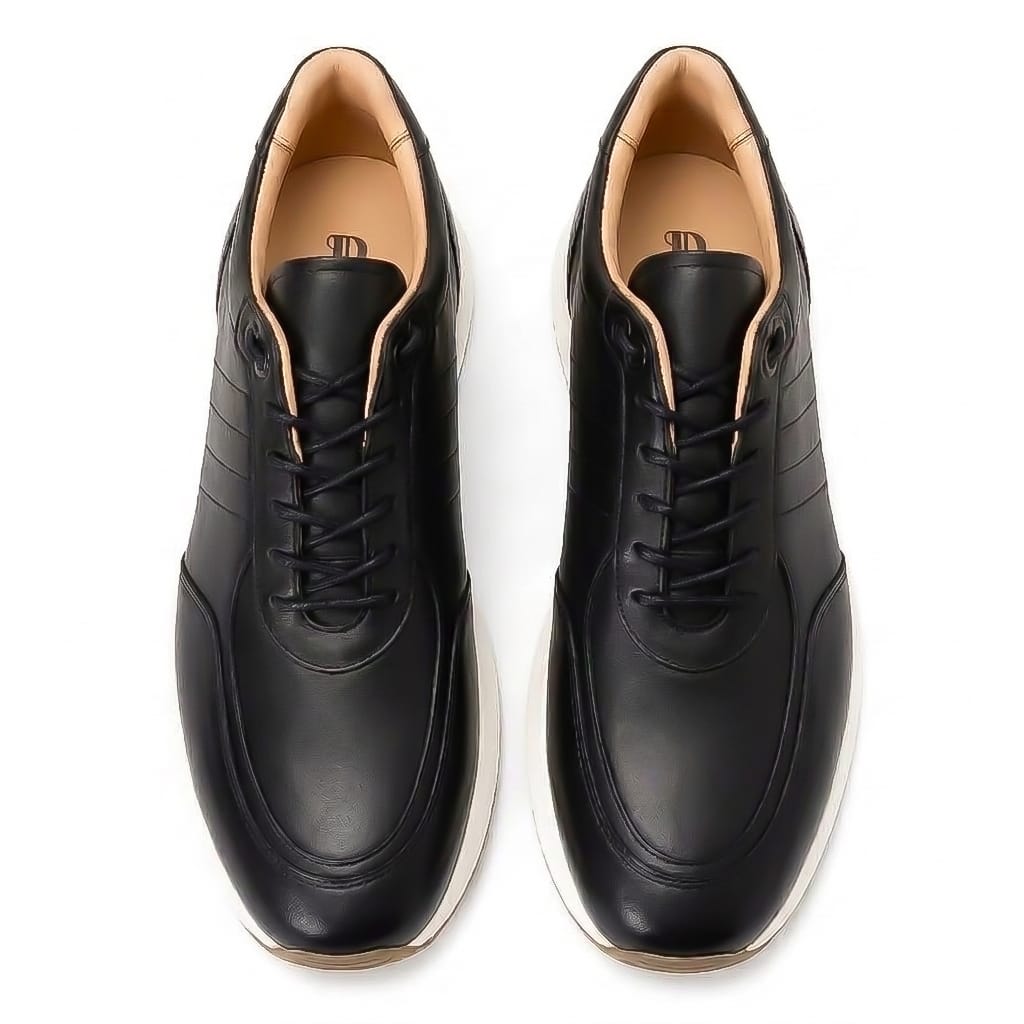 Black Apron Lace-Up Sneakers