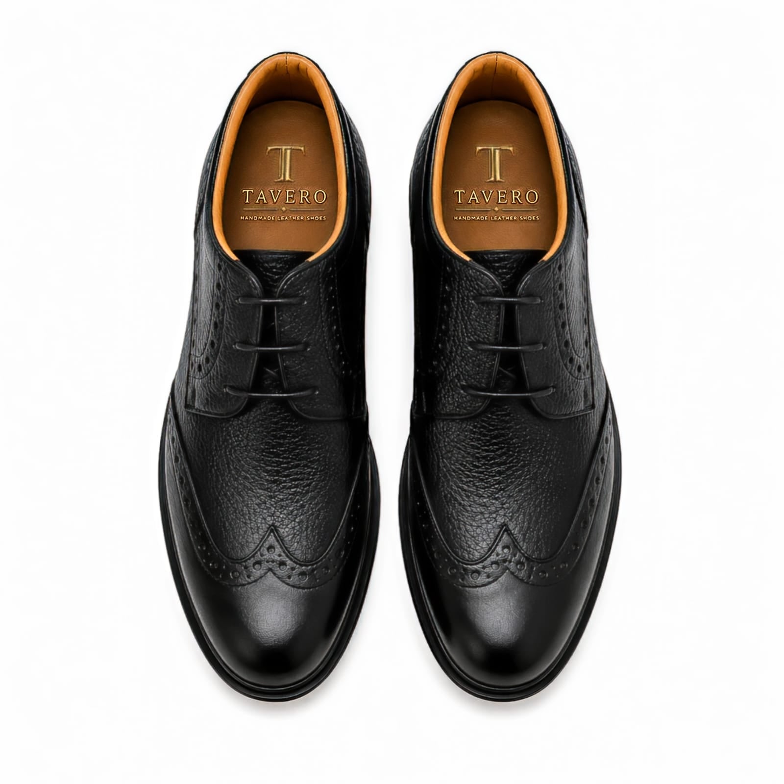 Black Full Brogue Comfy Formal Shoe