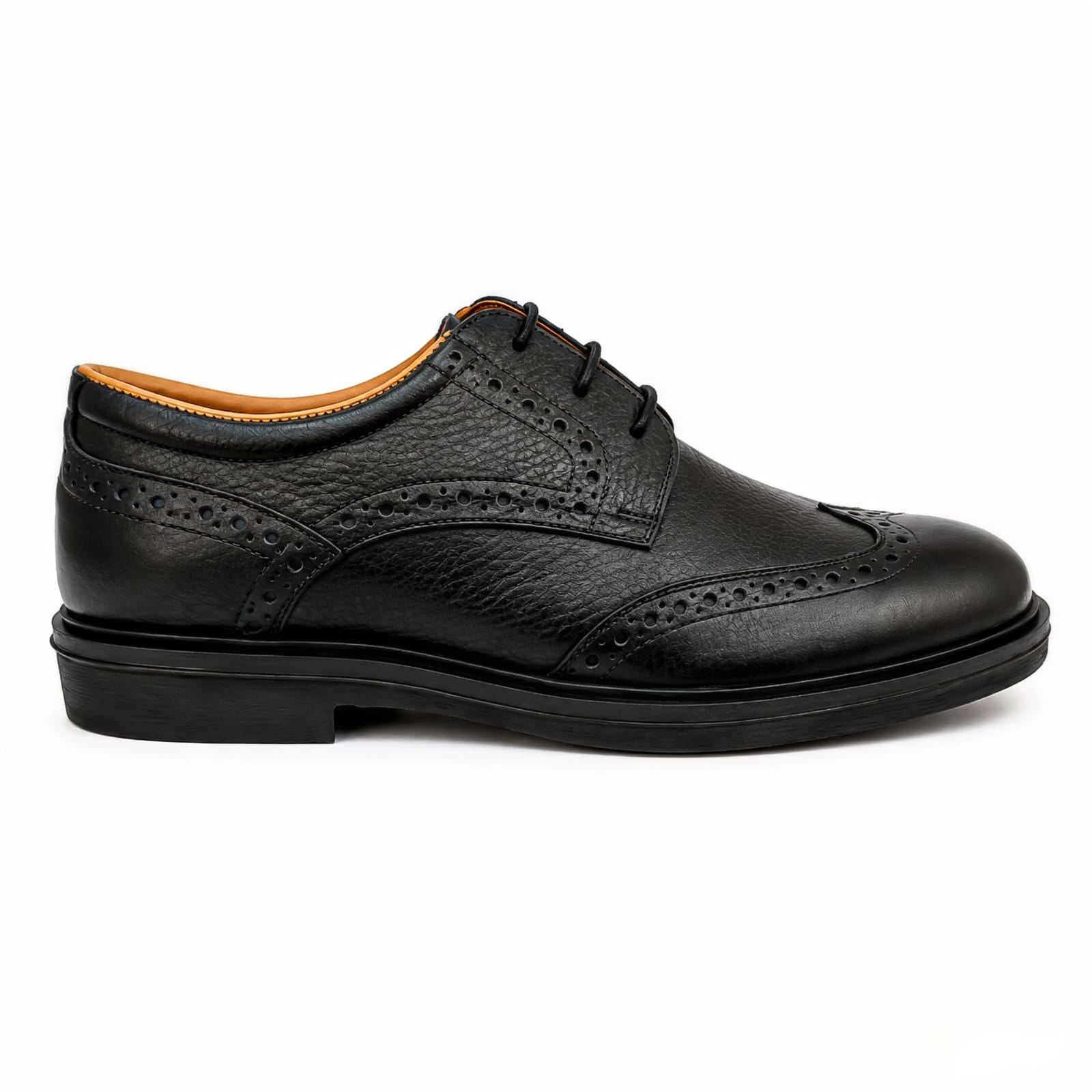 Black Full Brogue Comfy Formal Shoe