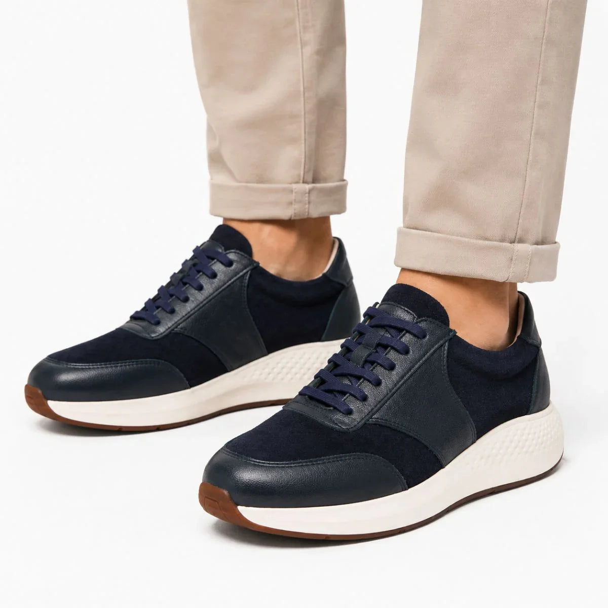 Navy Lace-Up Sneakers