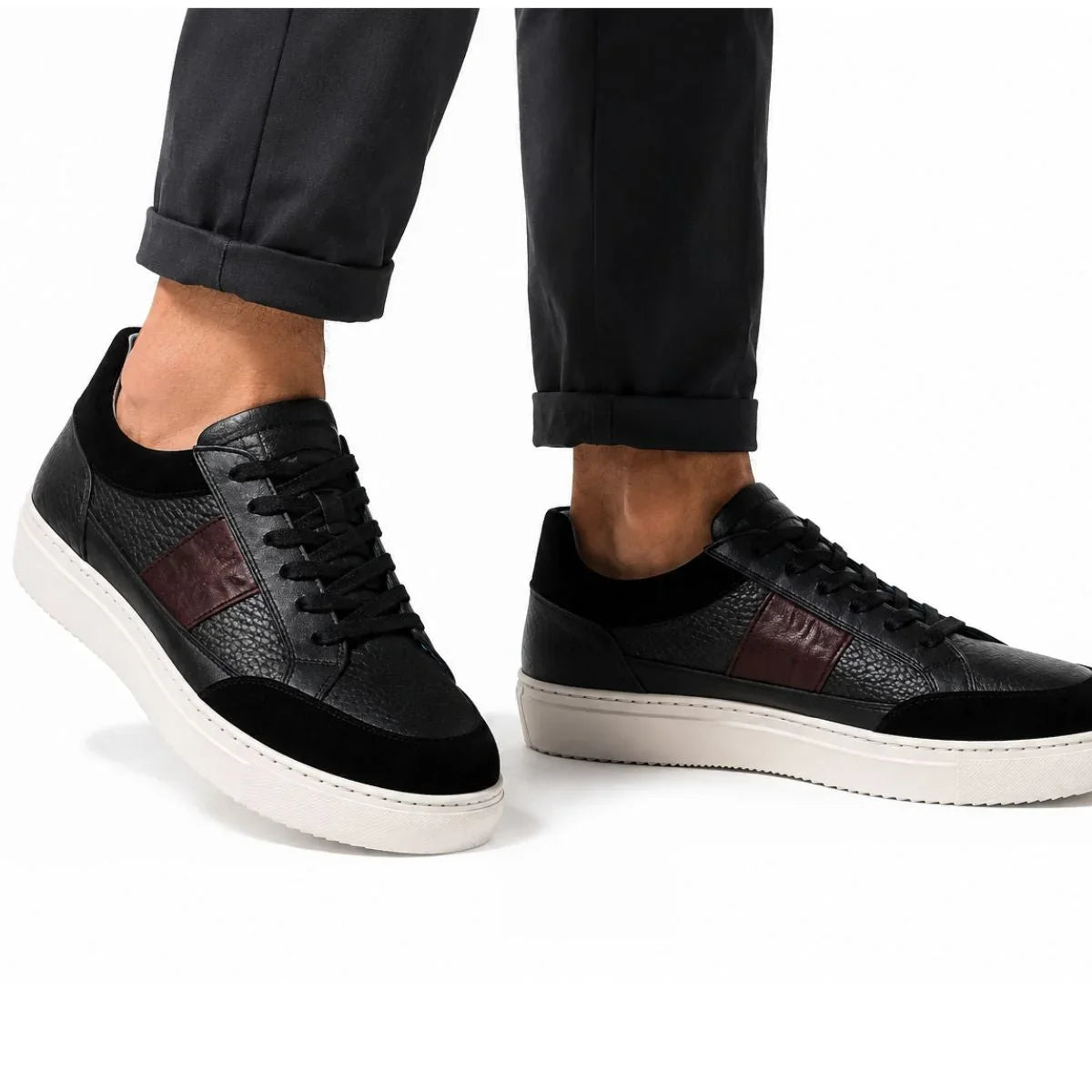 Black Lace-Up Sneakers