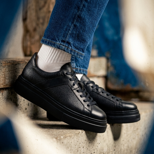 Black Lace-Up Sneakers