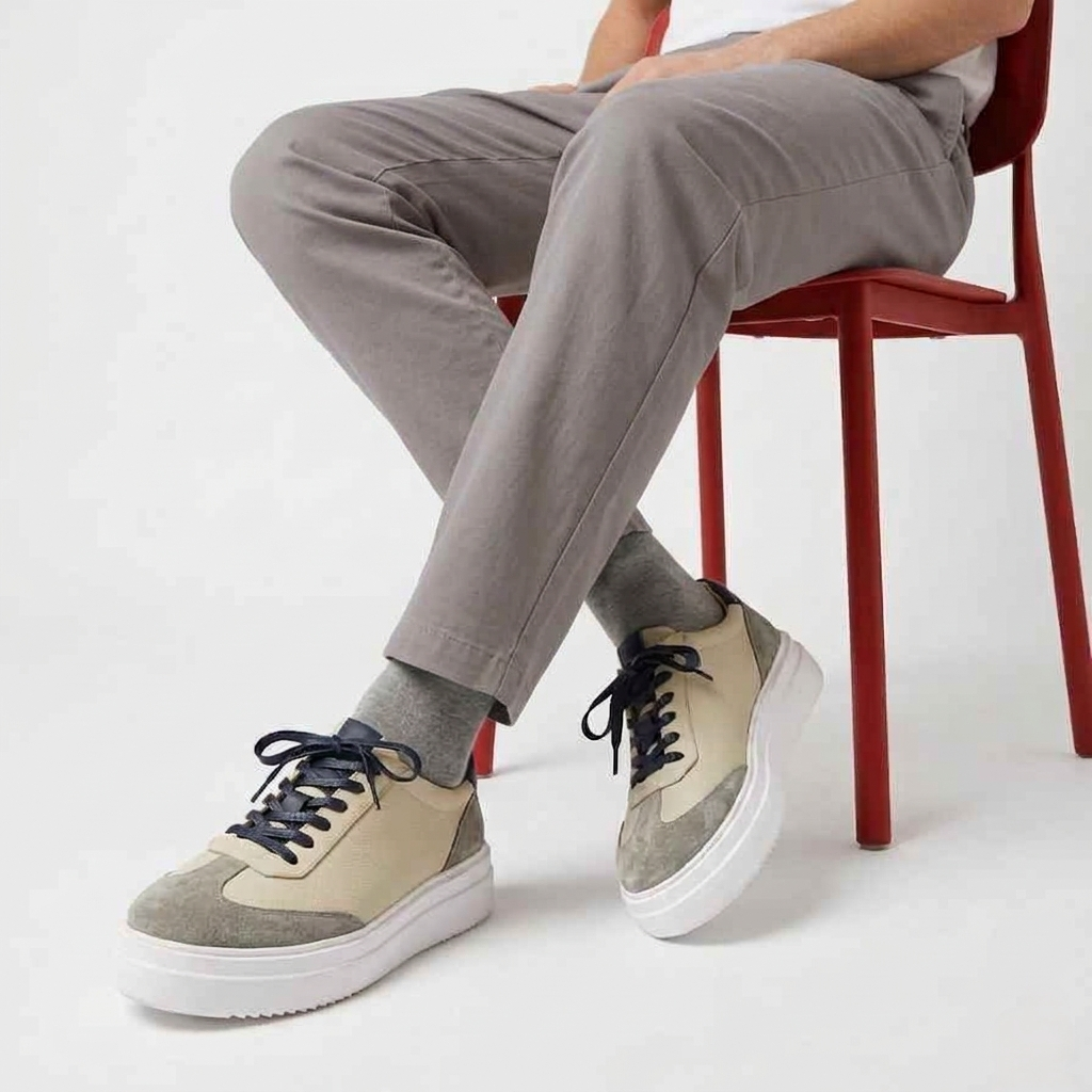 Dove Grey / Off-White Lace-up sneakers